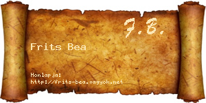 Frits Bea névjegykártya